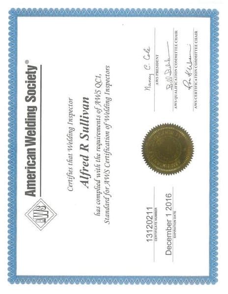 Welding Fundamentals certificate 